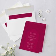 Gilded Lehenga Bridal Shower Invitations Raspberry Signature Blank