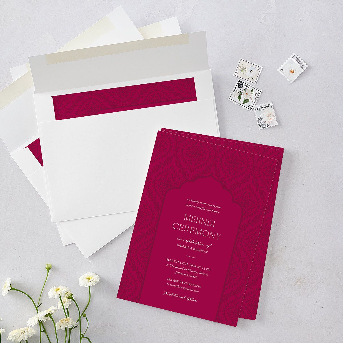 Gilded Lehenga Bridal Shower Invitations — view 5