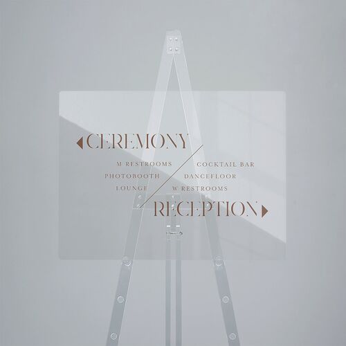 Monogram Slant Acrylic Direction Sign Medium Fawn Standard Acrylic M Direction
