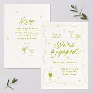 Whimsical Dancing Cocktails Engagement Party Invitations Pear Signature Blank Standard