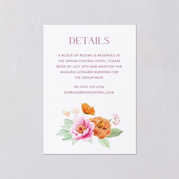 Whimsical Maximalist Floral Wedding Event Detail Cards Mulberry Signature Standard