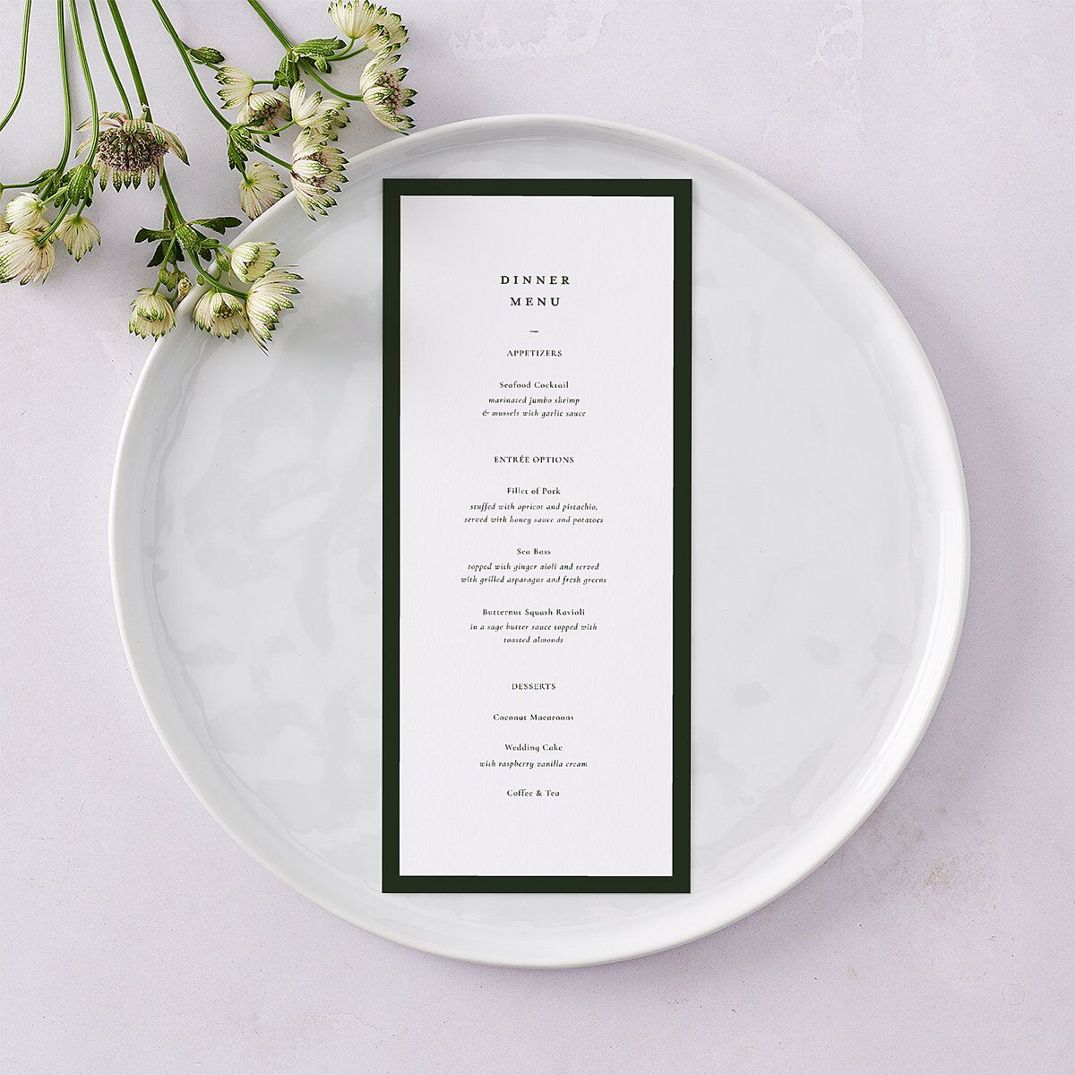 Refined Monogram Menus Dark Green Signature