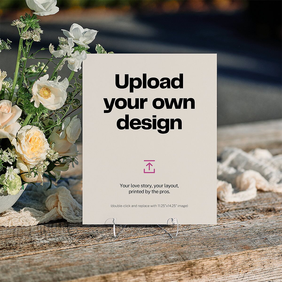 Upload Your Own Design Portrait Photo 11"x14" Tabletop Sign Pure White Standard Indoor Foam Core S Tabletop Table