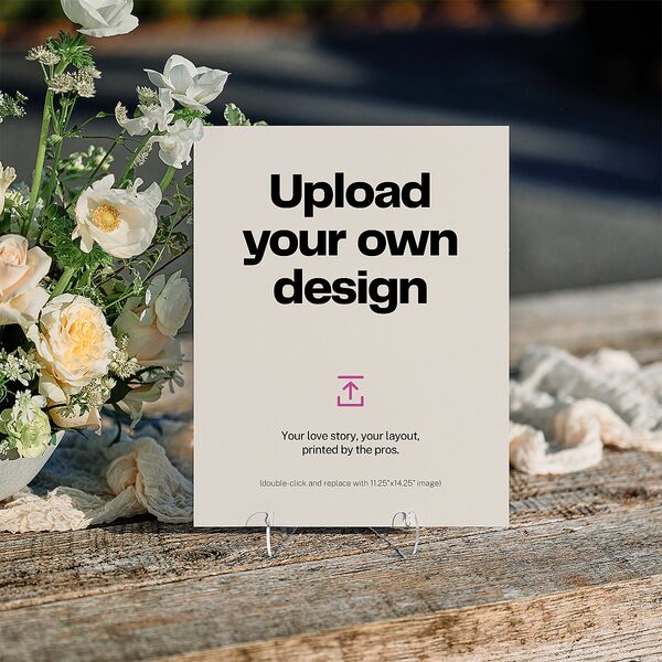 Upload Your Own Design Portrait Photo 11"x14" Tabletop Sign Pure White Standard Indoor Foam Core S Tabletop Table