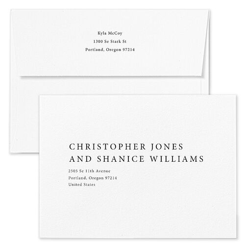 Natural Palette Rehearsal Dinner Invitation Envelopes Rose Slate Return Address Signature Standard