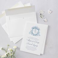 Elegant Rose Crest Wedding Invitations Sapphire Signature Blank No Standard