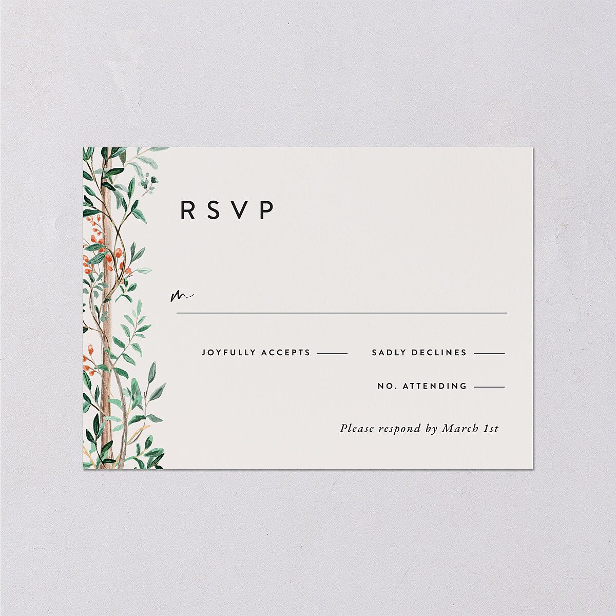 Rustic Arch Wedding Response Cards Forest Signature Standard