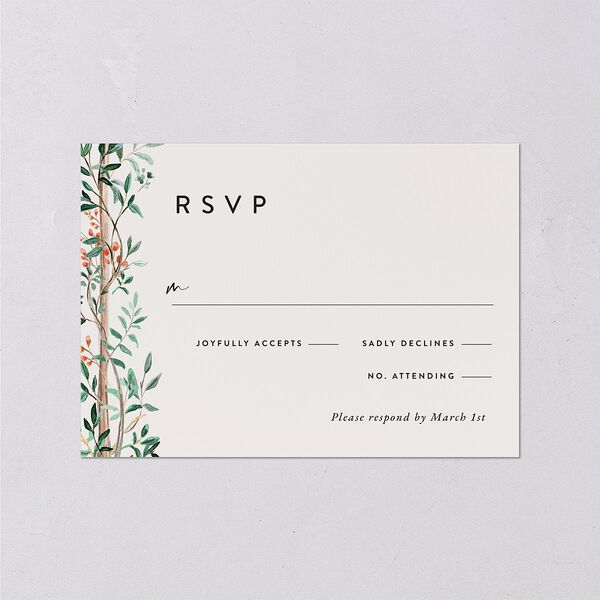 Rustic Arch Wedding Response Cards Forest Signature Standard