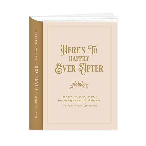 New Chapter Vintage Storybook Bridal Shower Thank You Cards Linen