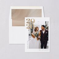 Bold Year Holiday Cards Gold Pure White Signature Blank