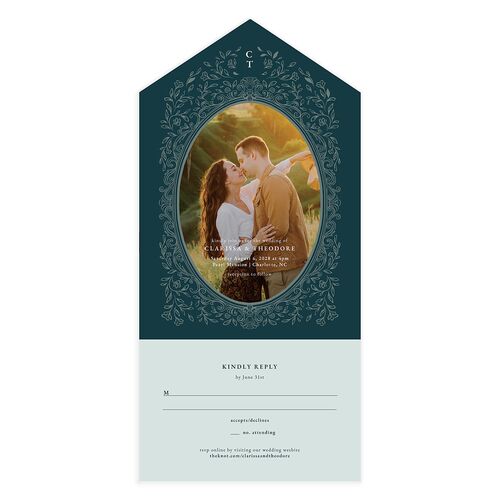 Regal Photo All-in-One Wedding Invitations Wave Signature Light Both Recipient and Return Addresses No