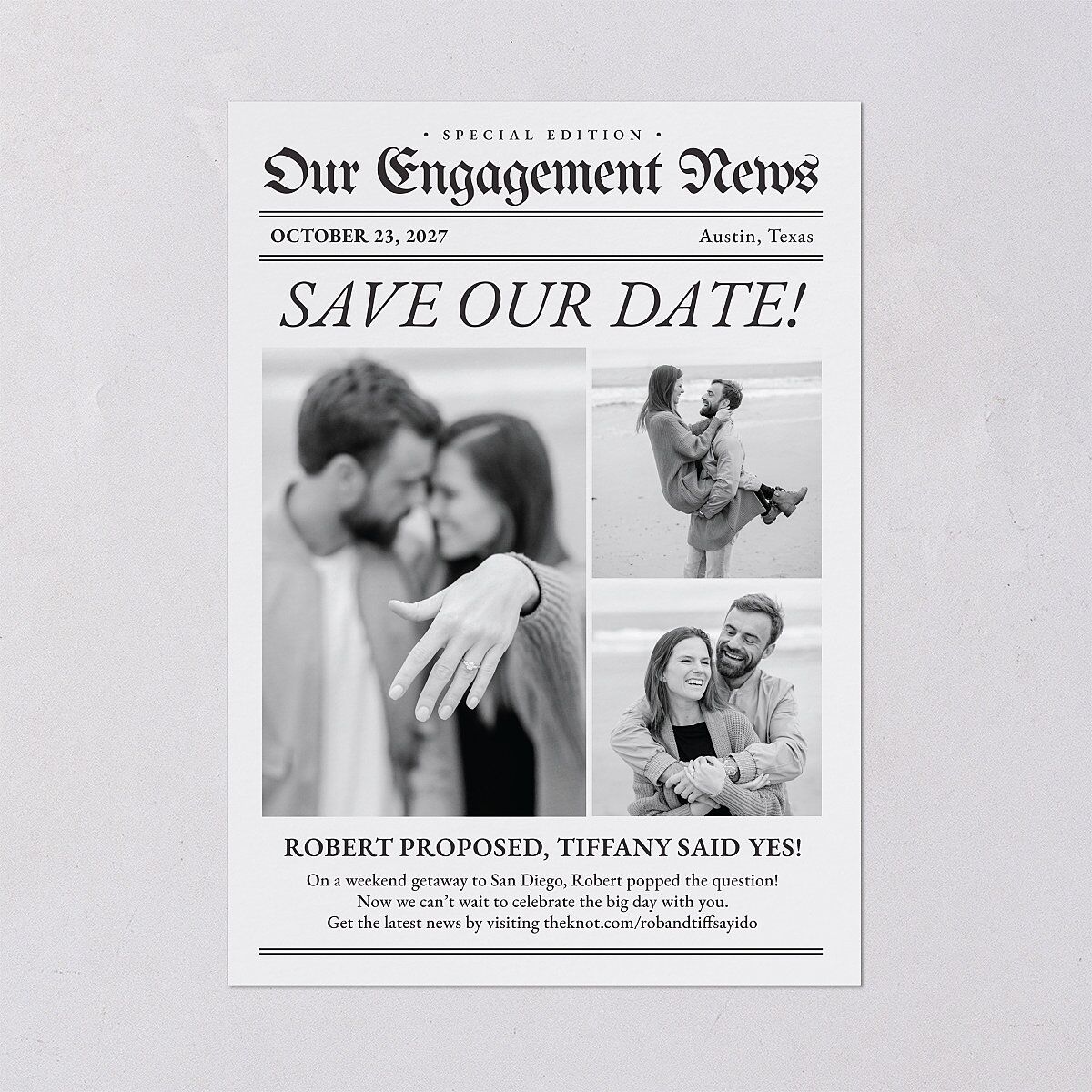 Newspaper Save the Date Cards — view 2