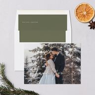Scripted Thanks Holiday Cards Pure White Signature Blank Standard Landscape