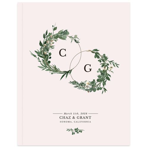 Leafy Hoops Wedding Guest Book Peony