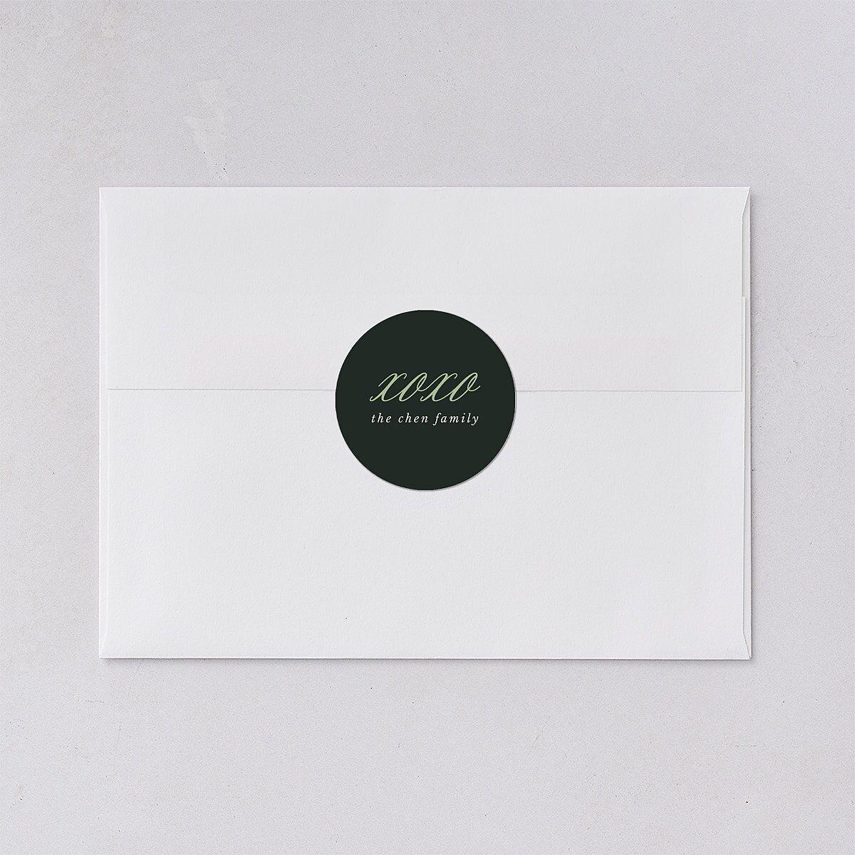 Classic Joyful Greeting Holiday Stickers Hunter Green Circle