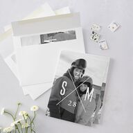 Painted Mountains Save The Date Cards Eucalyptus Signature smooth Blank No Standard