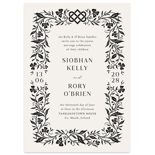 Celtic Knot Wedding Invitations Midnight Signature Blank No Standard