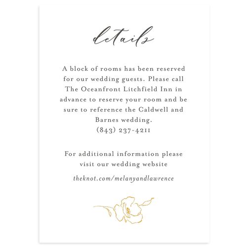 Floral Adornment Wedding Enclosure Cards Solar Power Signature Standard