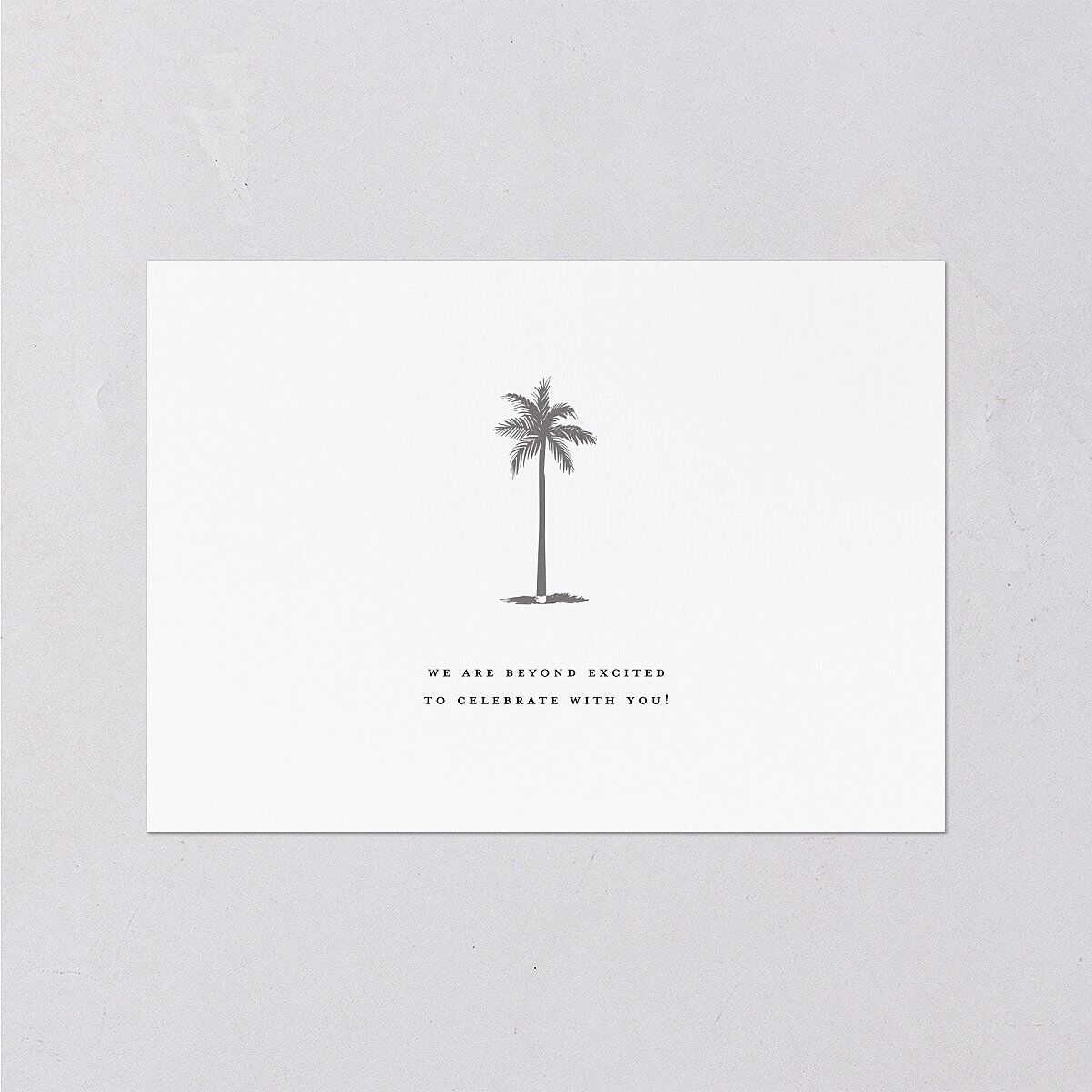 Palm Tree Icon Wedding Response Cards Champagne Signature Standard