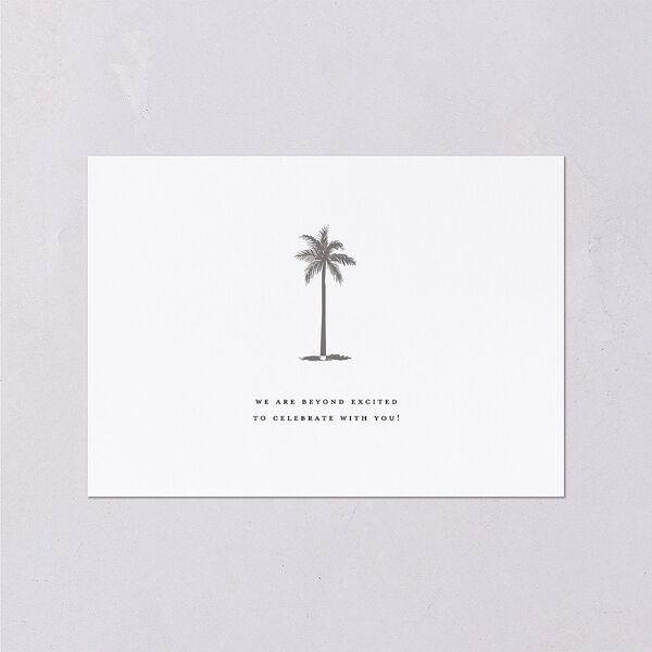 Palm Tree Icon Wedding Response Cards Champagne Signature Standard