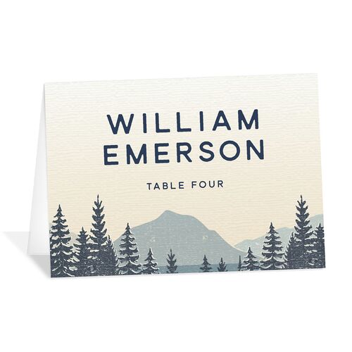Vintage Mountain Place Cards Dusty Blue Signature