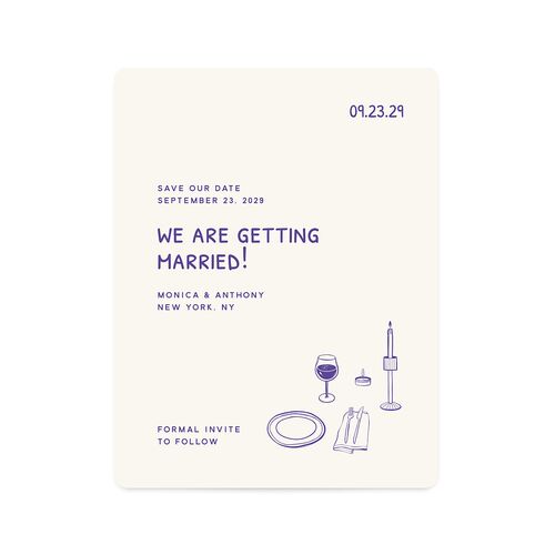 Hand Drawn Recipe Save The Date Magnets Sapphire Magnet Paper