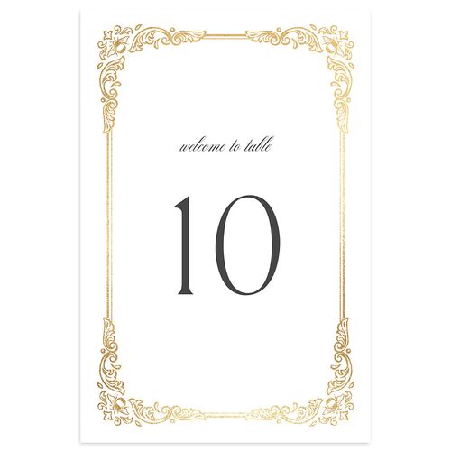 Glamorous Crown Monogram Crest Table Numbers by Bridgerton Gold Pure White Signature