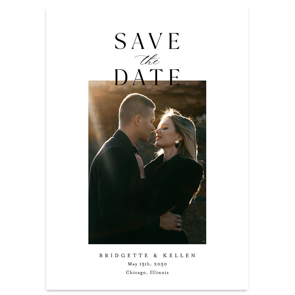 Timeless Typography Save The Date Cards
