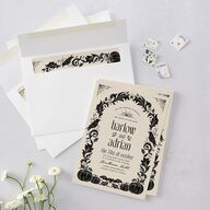 Spooky Halloween Nouveau Wedding Invitations Linen Signature Blank Standard No