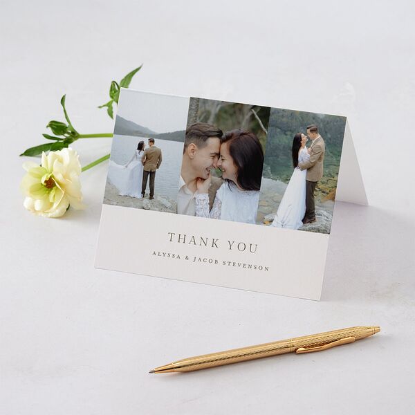 Timeless Triptych Photo Series Thank You Cards Champagne