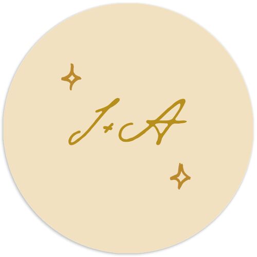 Hand Drawn Cake Wedding Stickers Dark Camo Circle