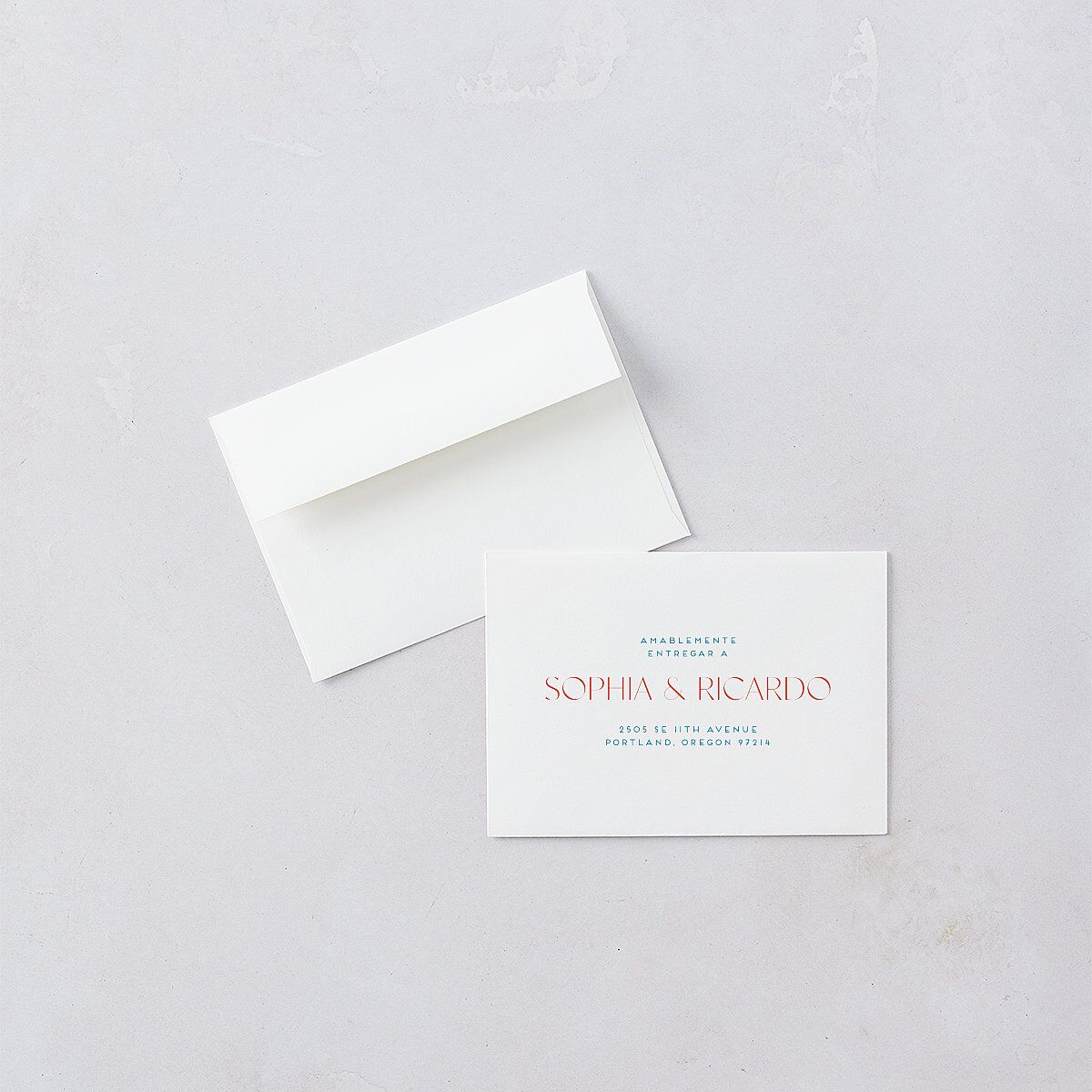 Color del Amor Bilingual Foreign Language Wedding Response Cards Salmon Signature Standard