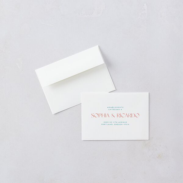 Color del Amor Bilingual Foreign Language Wedding Response Cards Salmon Signature Standard