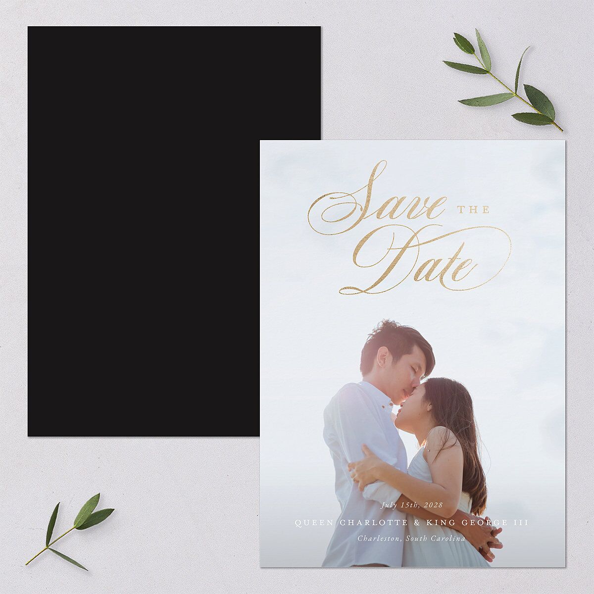 Rose Garden Crest Save the Date Cards by Bridgerton — view 1
