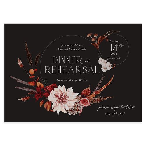 Eclectic Adornment Rehearsal Dinner Invitations Midnight Signature Blank Standard
