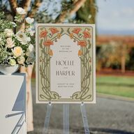 Vintage Nouveau Floral Standard Welcome Sign Medium Pear Standard Indoor Foam Core M Welcome