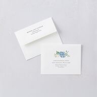 Elegant Hydrangea Thank You Cards Dusty Blue