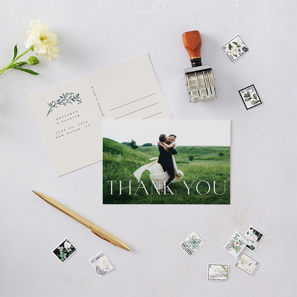 Storybook Filigree Thank You Postcards Dark Night