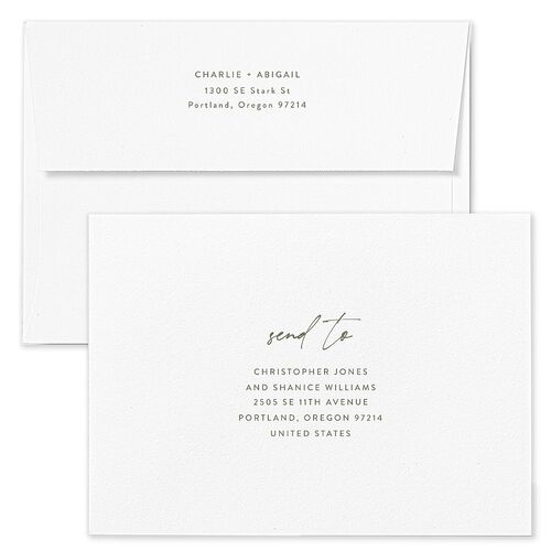 Modern Gallery Rehearsal Dinner Invitation Envelopes Kraft Eucalyptus Recipient Address Signature Standard