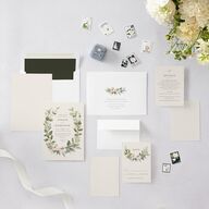 Greenery Laurel Wedding Invitations Champagne Signature Blank No Standard