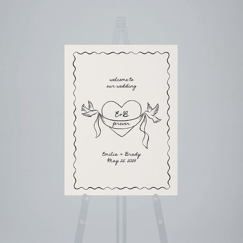 Vintage Lovebird Banner Standard Welcome Sign Medium Linen Standard Outdoor Corrugated M Welcome