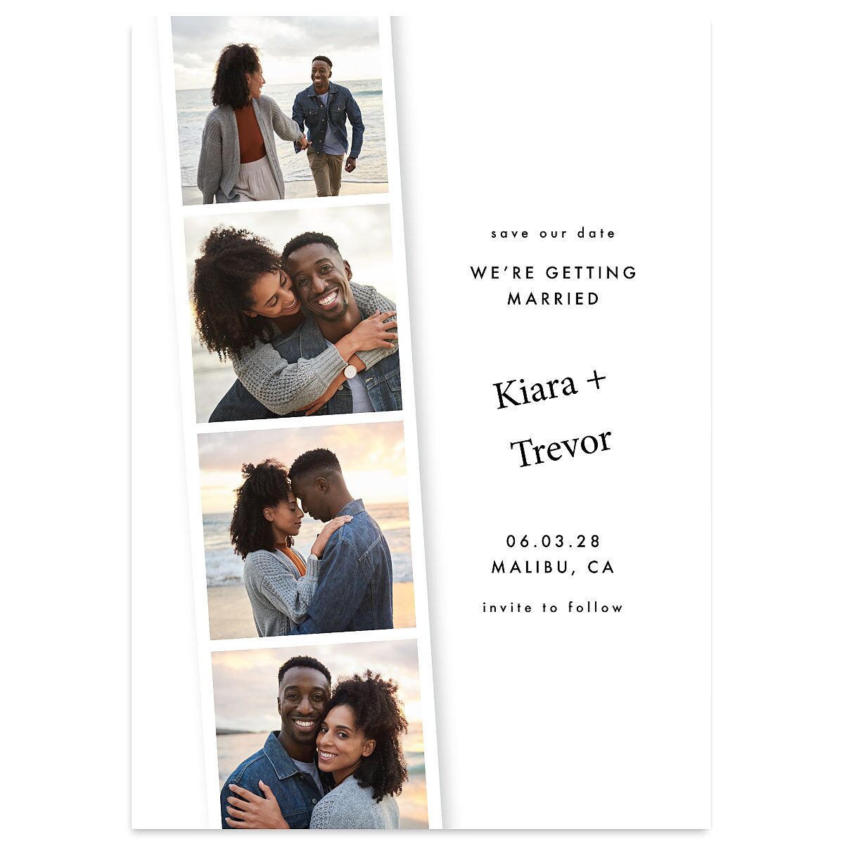 Modern Photobooth Save the Date Cards