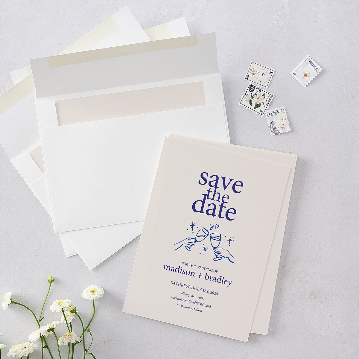 Hand Drawn Cheers Save the Date Cards — view 5
