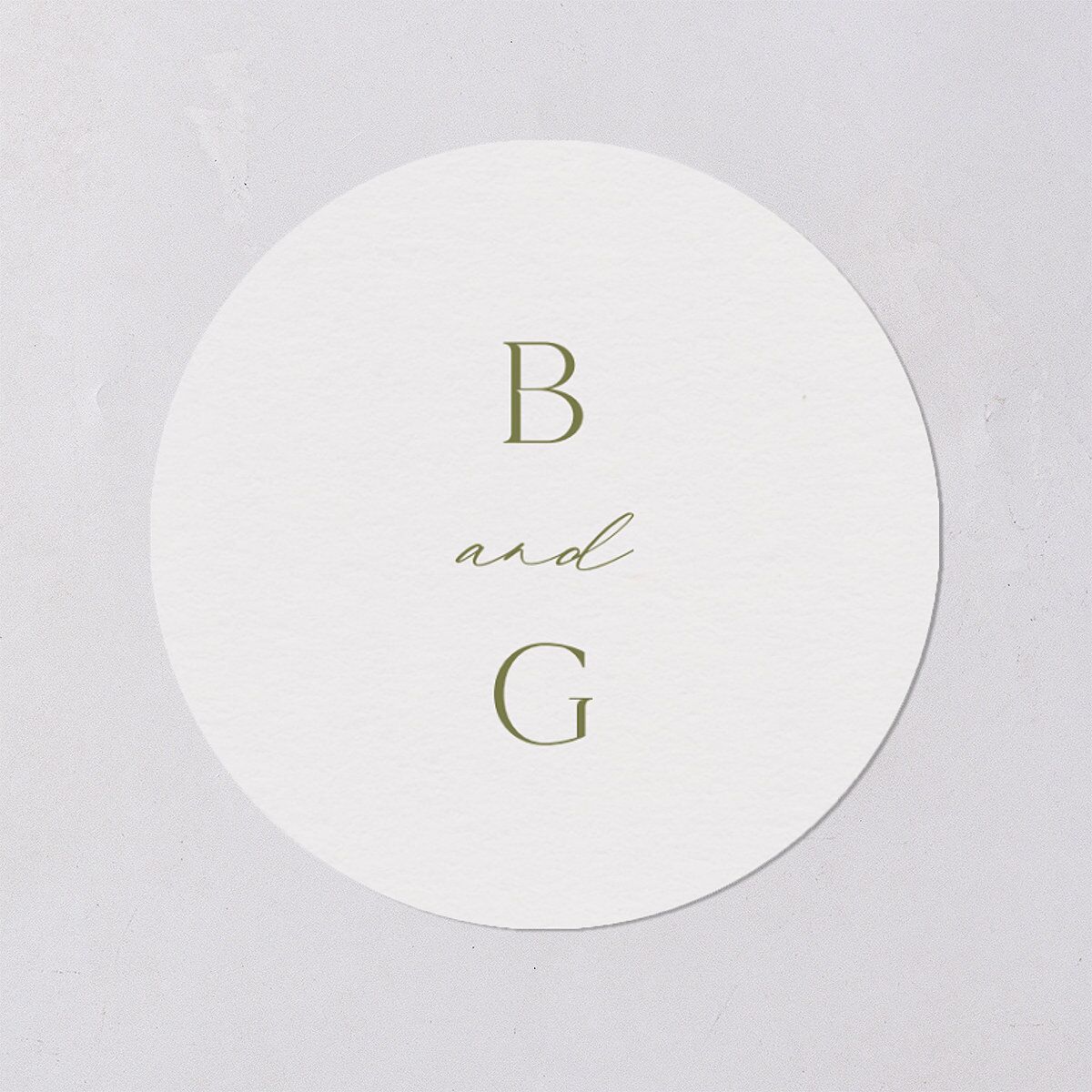 Vintage Ornate Frame Wedding Stickers Olive Circle