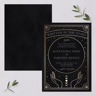 Written In The Stars Wedding Invitations Gold Midnight Signature Blank No Standard