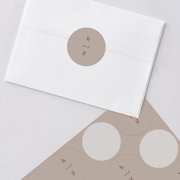 Mountain Mist Wedding Stickers Fawn Circle