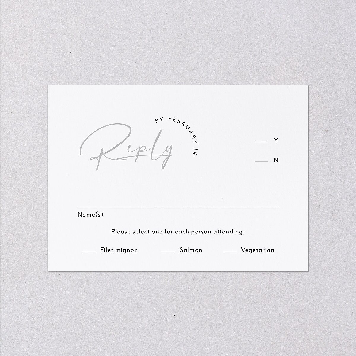 Modern Arc Wedding Response Cards Licorice Signature Standard