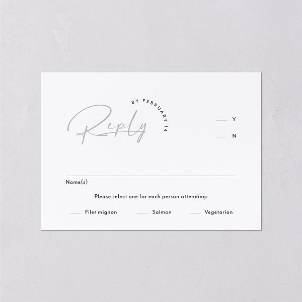 Modern Arc Wedding Response Cards Licorice Signature Standard