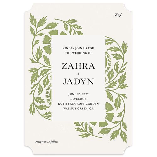 Block Print Wedding Invitations Meadow Signature Blank No Ticket