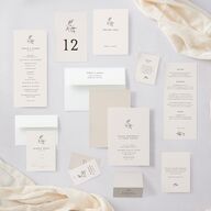 Minimal Leaves URL RSVP Cards Bisque Signature Standard